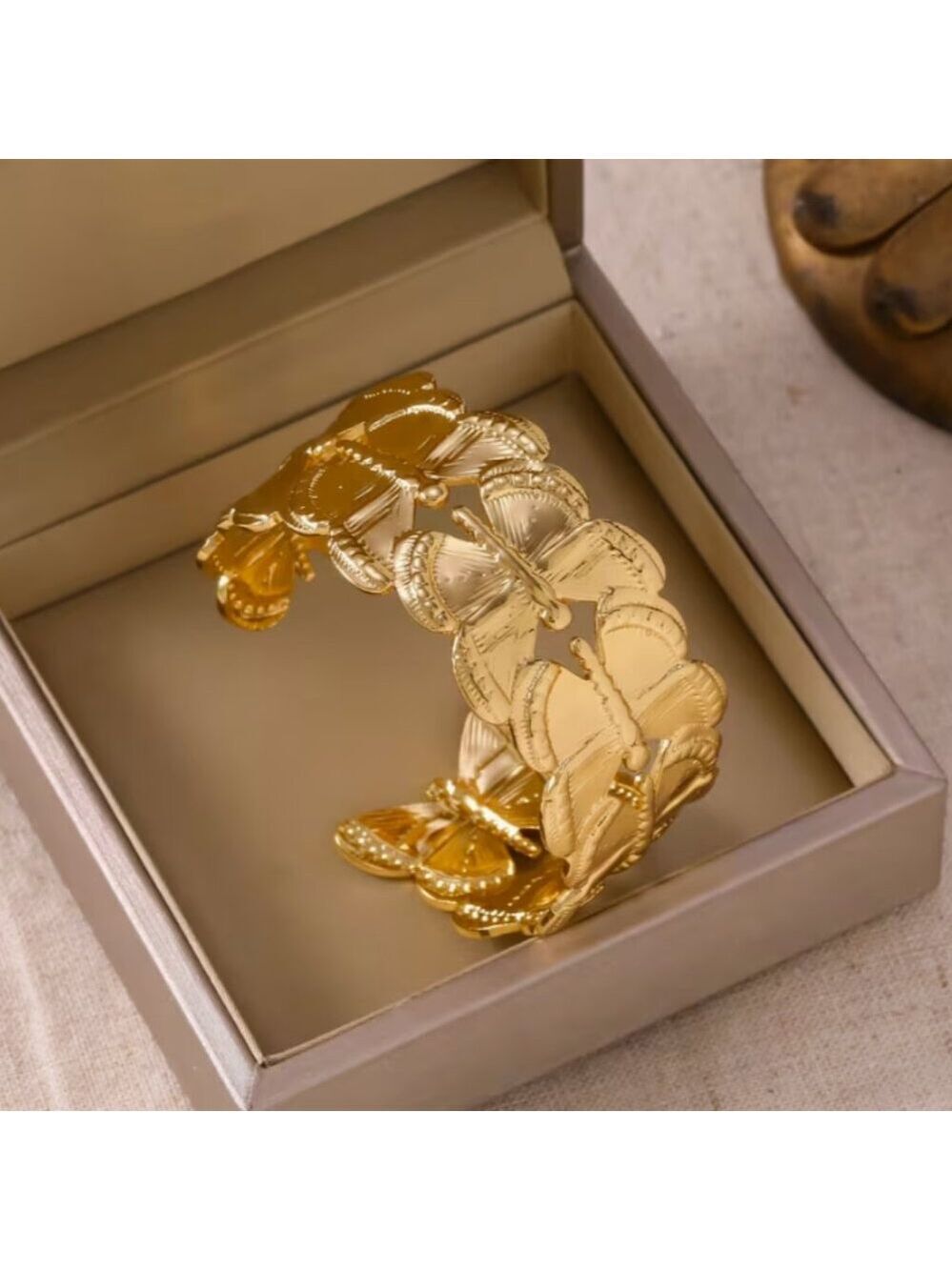 Golden Butterfly Open Bangle Luxury 304 Stainless Steel Bracelet Bangle